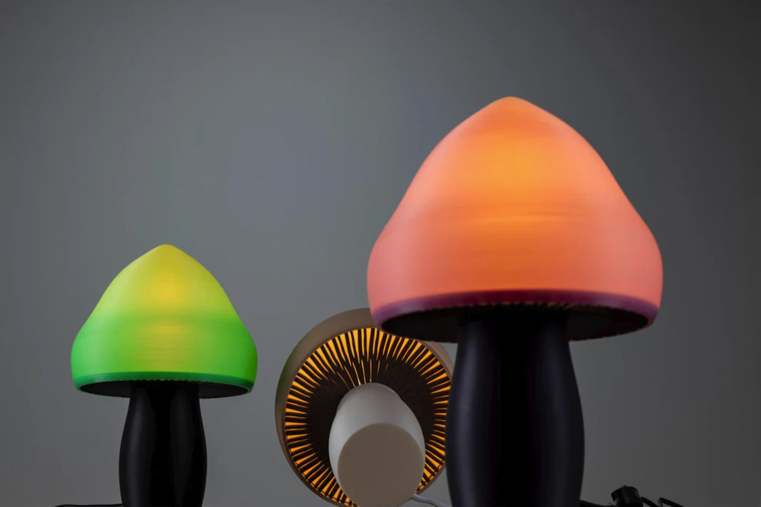 Stevige paddenstoellamp voor bureau